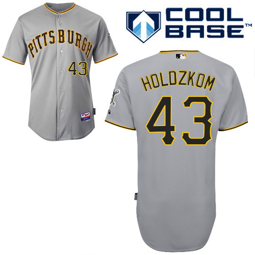 John Holdzkom #43 Youth Baseball Jersey-Pittsburgh Pirates Authentic Road Gray Cool Base MLB Jersey